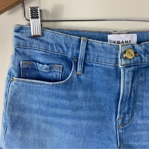 Frame Denim Le Cutoff Cuffed Shorts in Sand Dollar Medium Wash - 26 - Picture 5 of 11